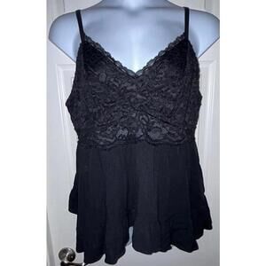 Torrid Babydoll Black Lace Cami Tank Sz 0